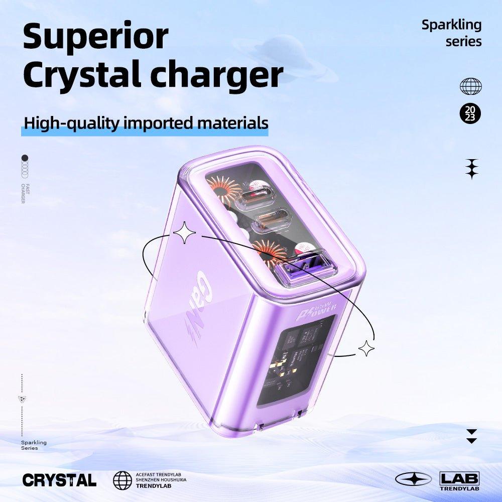 Crystal Charger A47 (US) / A45 (EU) - High-Speed 65W GaN for Rapid Charging