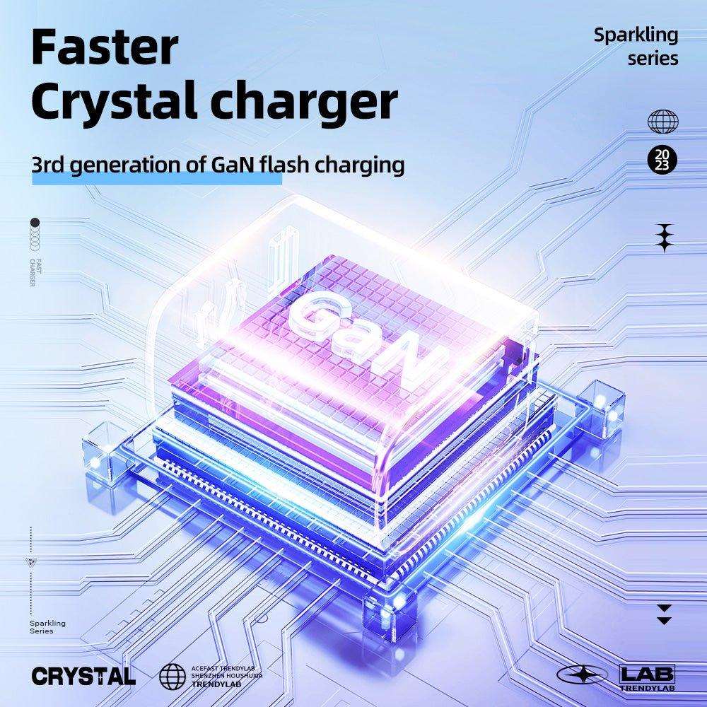 Crystal Charger A47 (US) / A45 (EU) - High-Speed 65W GaN for Rapid Charging